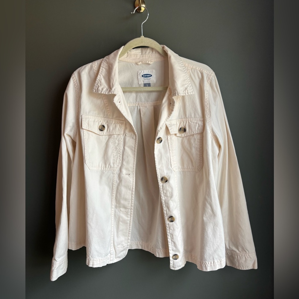 Old Navy Cream Cotton Lightweight Jacket